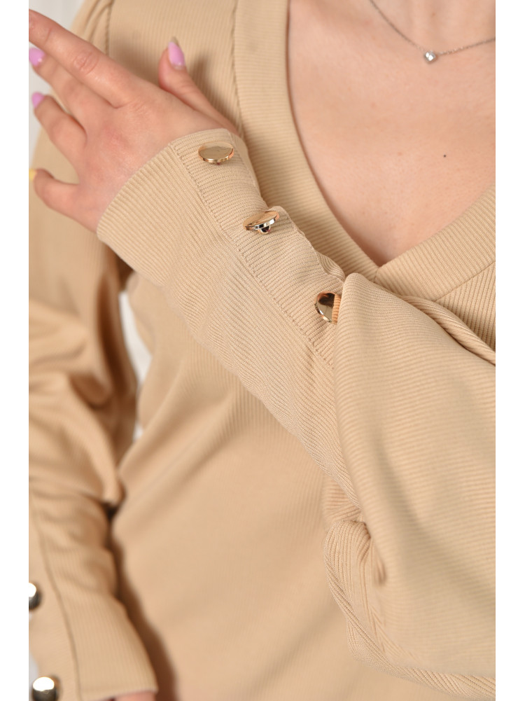 Платье женское однотонное бежевого цвета 6099 212022C