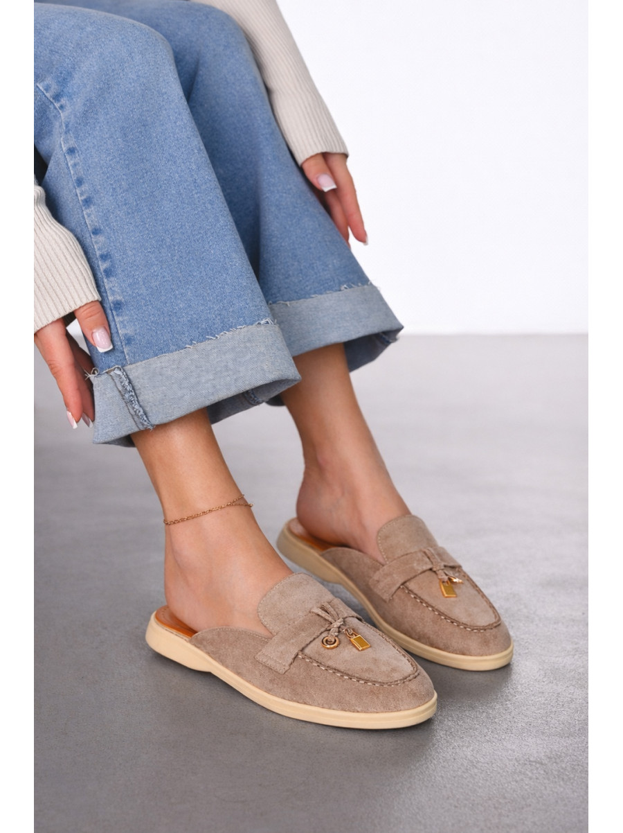Мюли женские бежевого цвета в26121-4 212023C