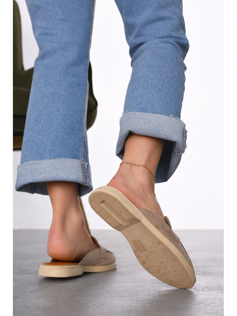 Мюли женские бежевого цвета в26121-4 212023C