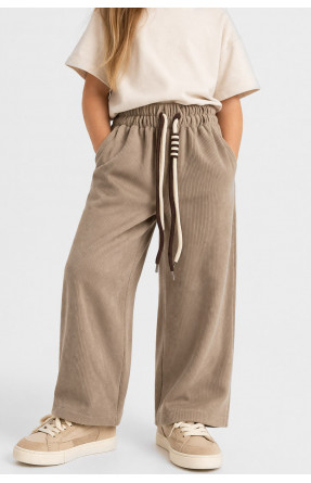 Штаны детские вельветовые для девочки бежевого цвета 312 212027C