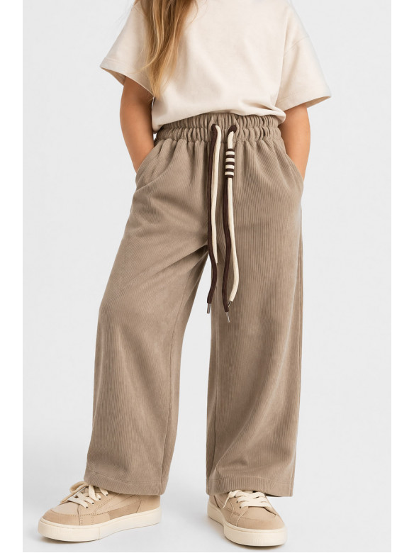 Штани дитячі вельветові для дівчинки бежевого кольору 312 212027C