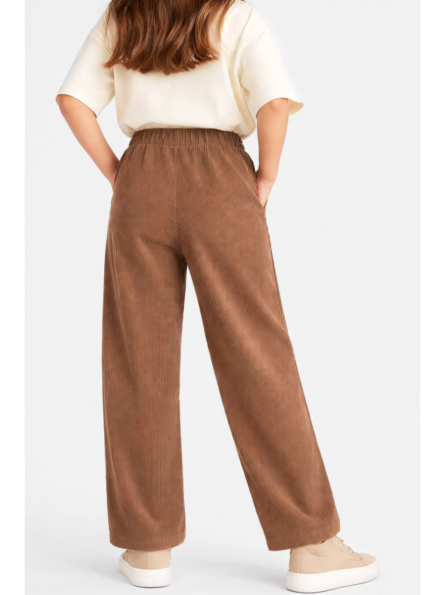 Штани дитячі вельветові для дівчинки коричневого кольору 312 212028C