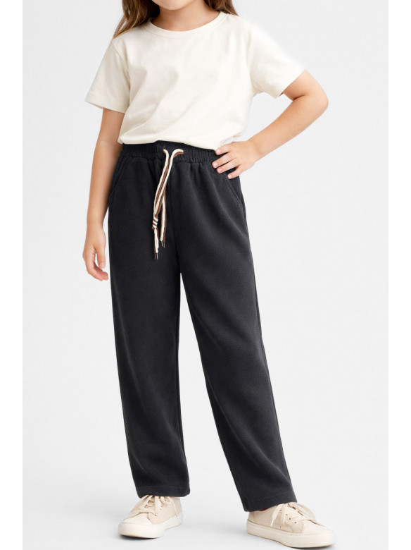 Штаны детские вельветовые для девочки черного цвета 312 212029C