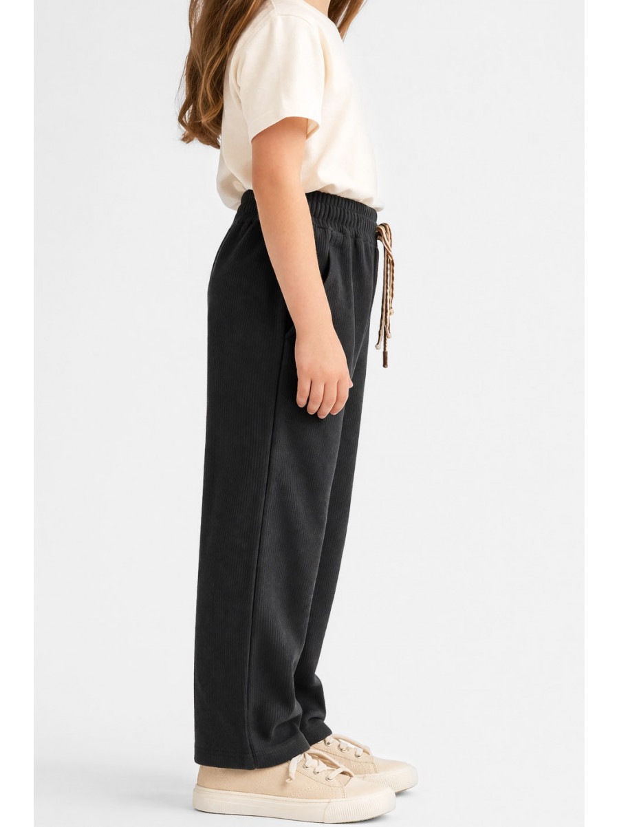 Штаны детские вельветовые для девочки черного цвета 312 212029C