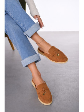 Мюли женские темно-бежевого цвета в26121-3 212039C