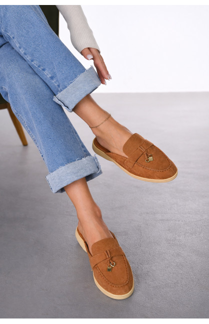 Мюли женские темно-бежевого цвета в26121-3 212039C Мюли женские темно-бежевого цвета в26121-3 212039C