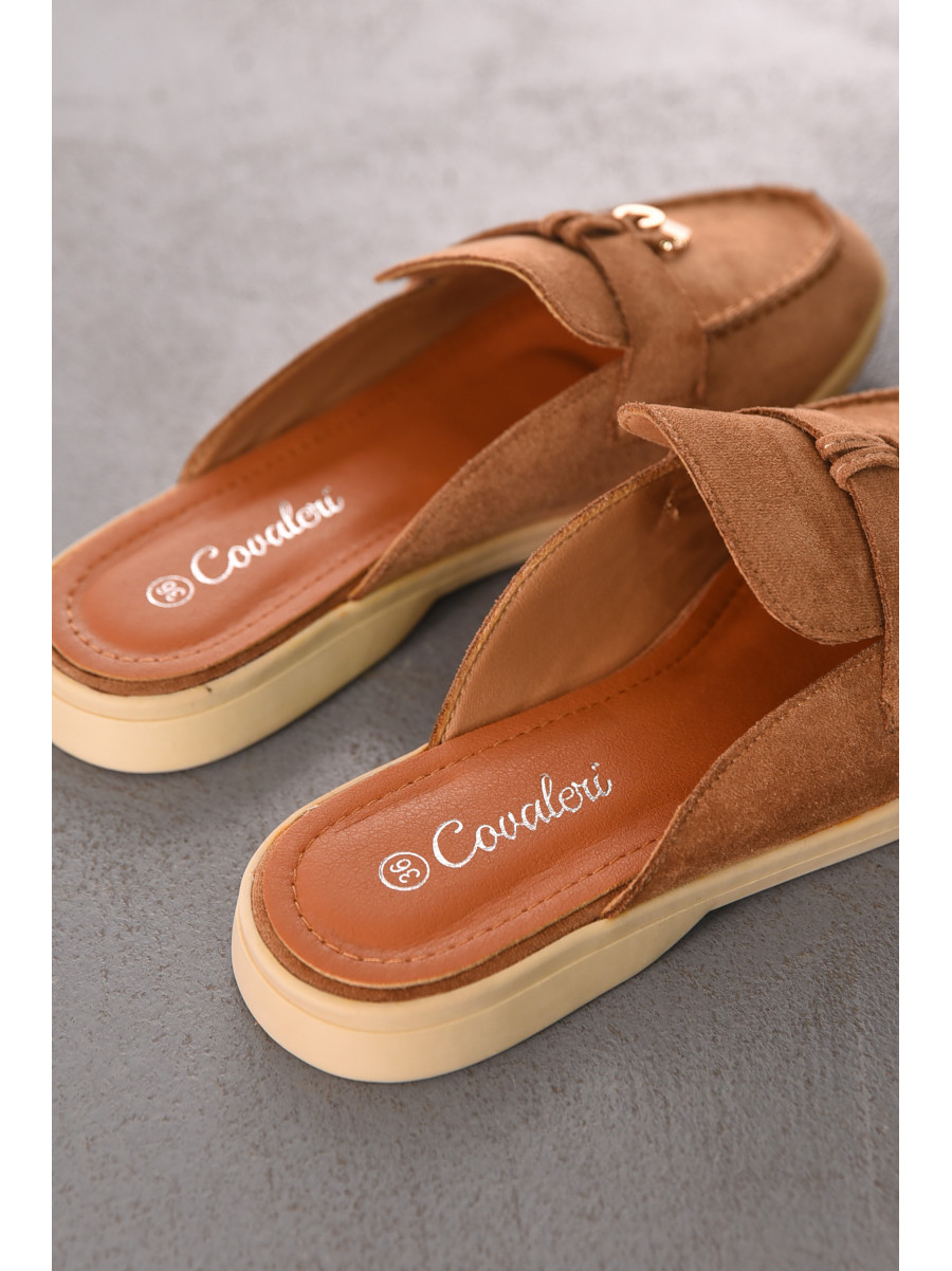 Мюли женские темно-бежевого цвета в26121-3 212039C