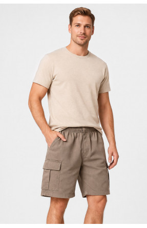 Шорти чоловічі однотонні бежевого кольору 2101 212042C