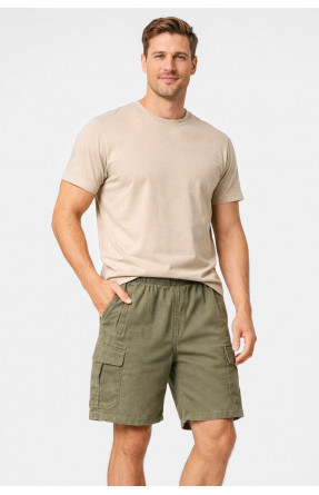 Шорти чоловічі однотонні  кольору хакі 2101 212048C