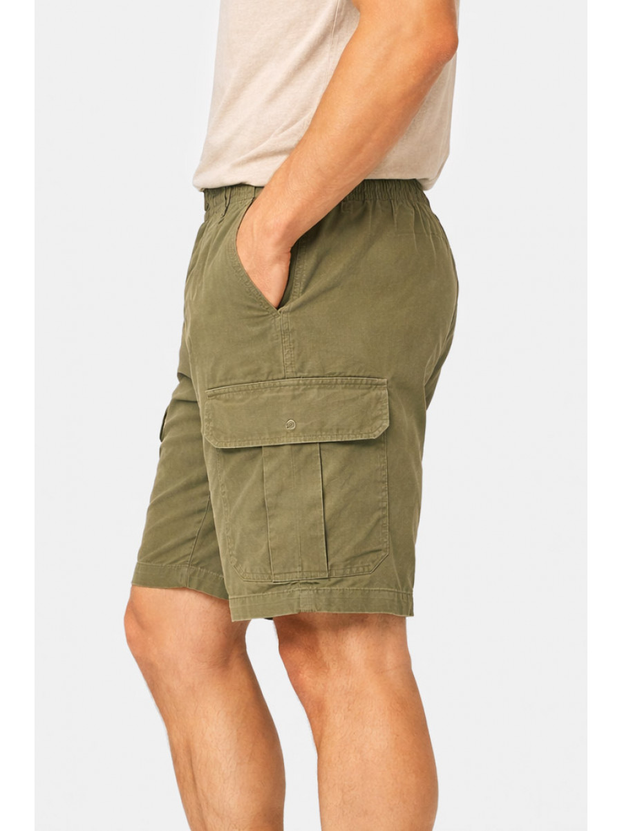 Шорти чоловічі однотонні  кольору хакі 2101 212048C