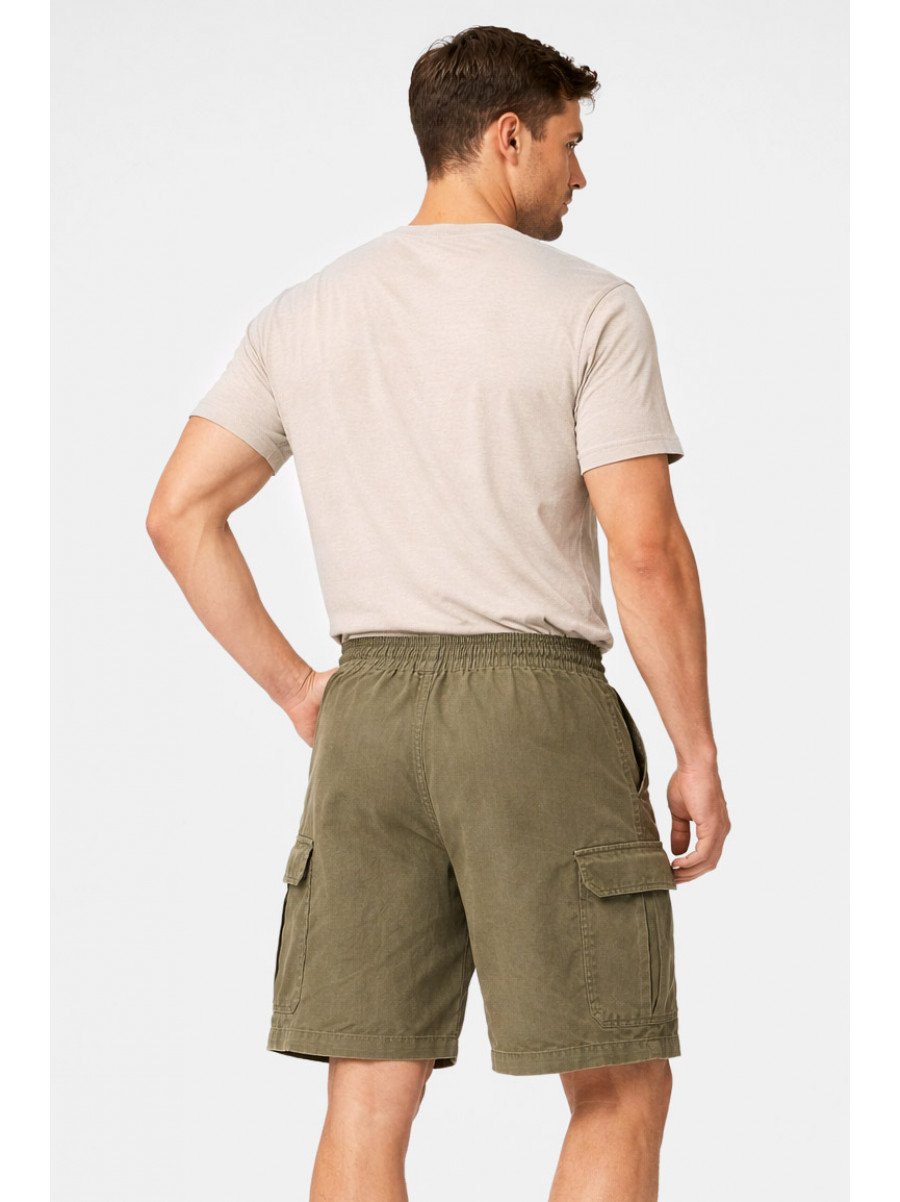 Шорти чоловічі однотонні  кольору хакі 2101 212048C