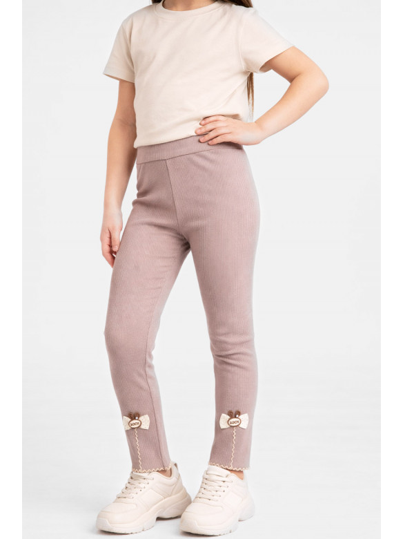 Лосини дитячі трикотажні для дівчинки бежевого кольору 401-1 212051C