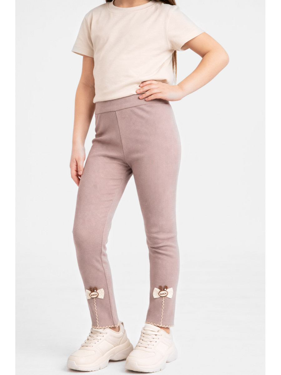 Лосини дитячі трикотажні для дівчинки бежевого кольору 401-1 212051C