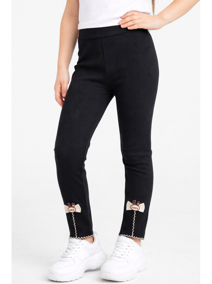 Лосини дитячі трикотажні для дівчинки чорного кольору 401-1 212052C