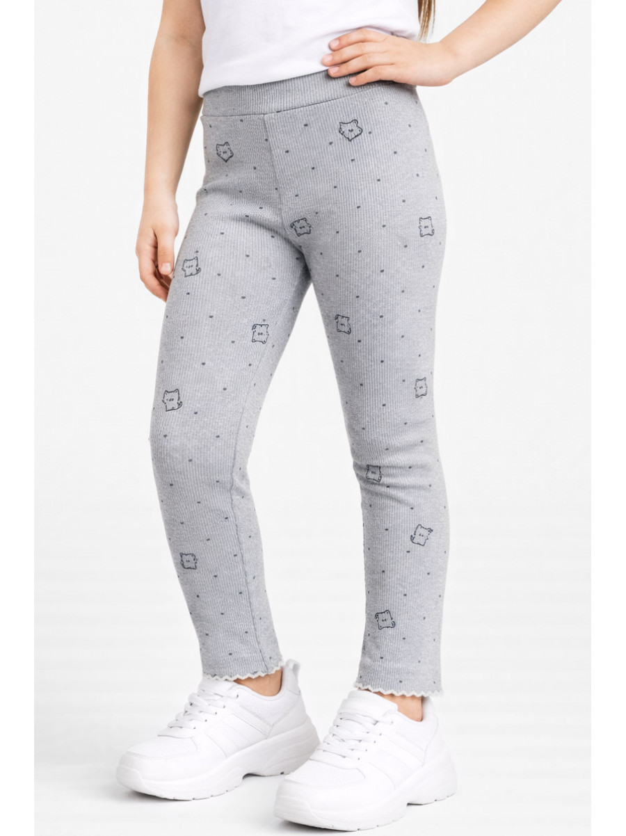 Лосини дитячі трикотажні для дівчинки сірого кольору 401-6 212054C