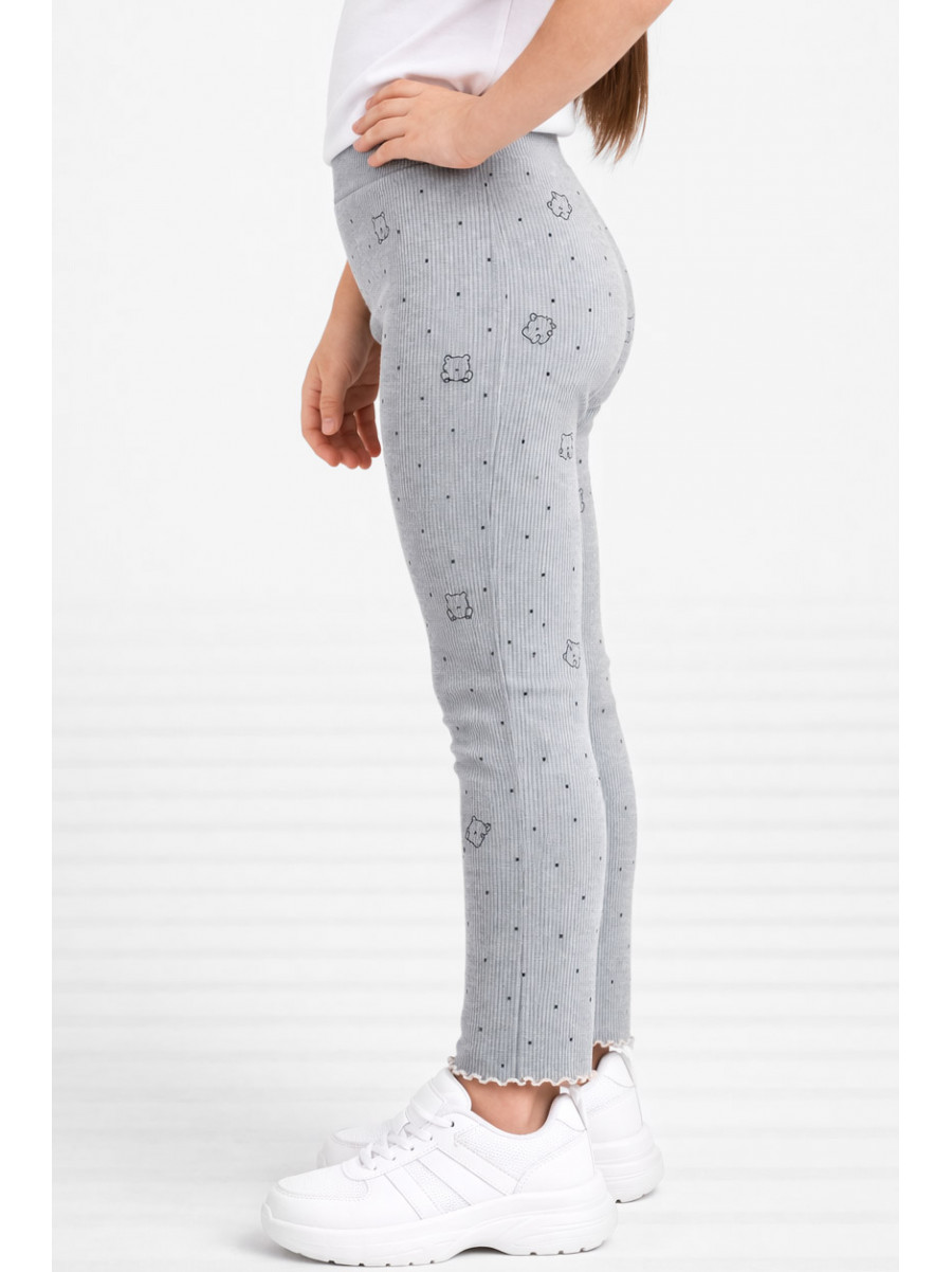 Лосини дитячі трикотажні для дівчинки сірого кольору 401-6 212054C