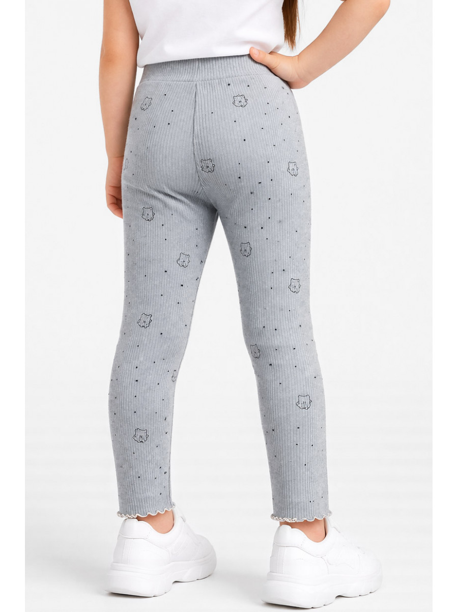 Лосини дитячі трикотажні для дівчинки сірого кольору 401-6 212054C