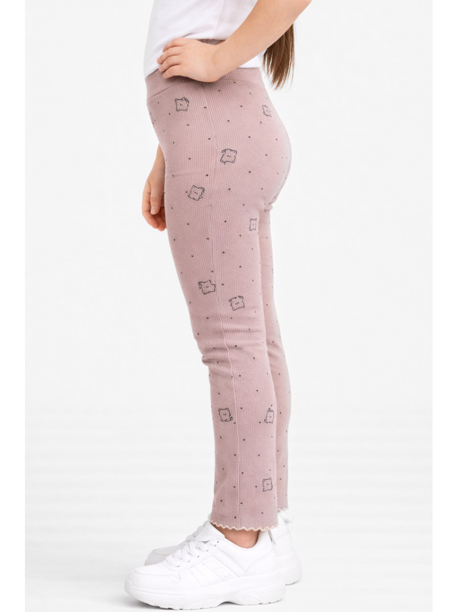 Лосини дитячі трикотажні для дівчинки бежевого кольору 401-6 212055C