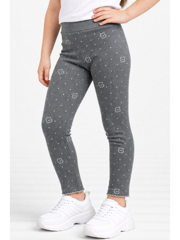 Лосини дитячі трикотажні для дівчинки сірого кольору 401-6 212056C