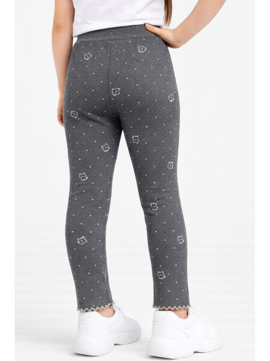 Лосини дитячі трикотажні для дівчинки сірого кольору 401-6 212056C