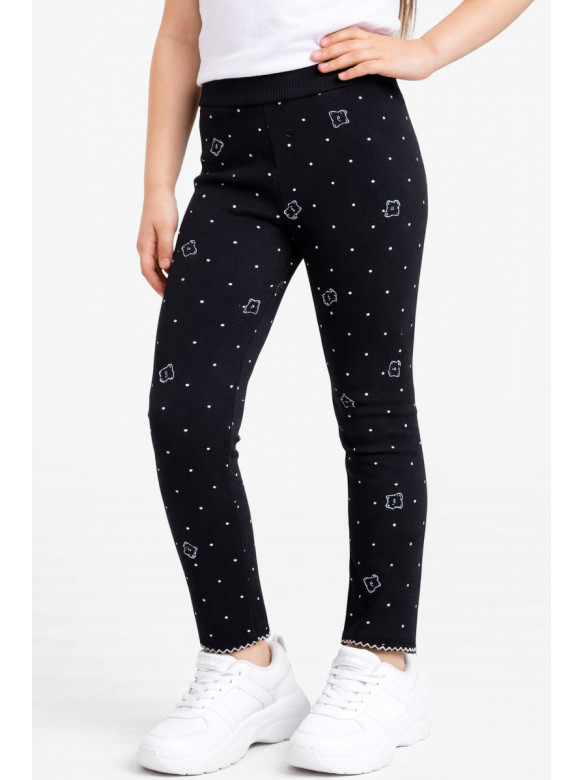 Лосини дитячі трикотажні для дівчинки чорного кольору 401-6 212057C