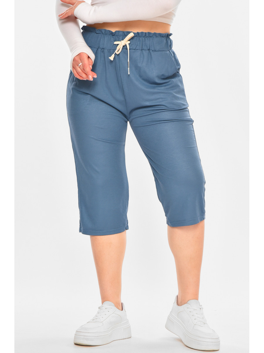 Бриджи женские однотонные голубого цвета 780-3 212059C