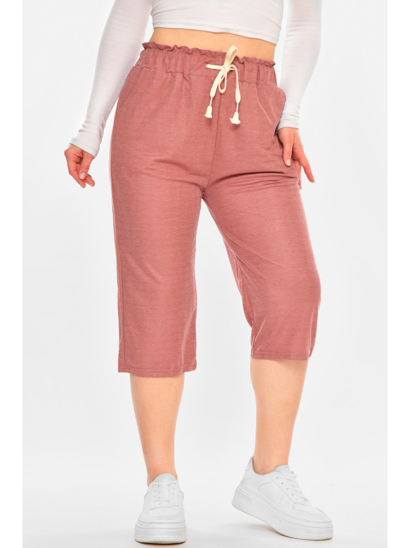 Бриджи женские однотонные тёмно-розового цвета 780-3 212061C