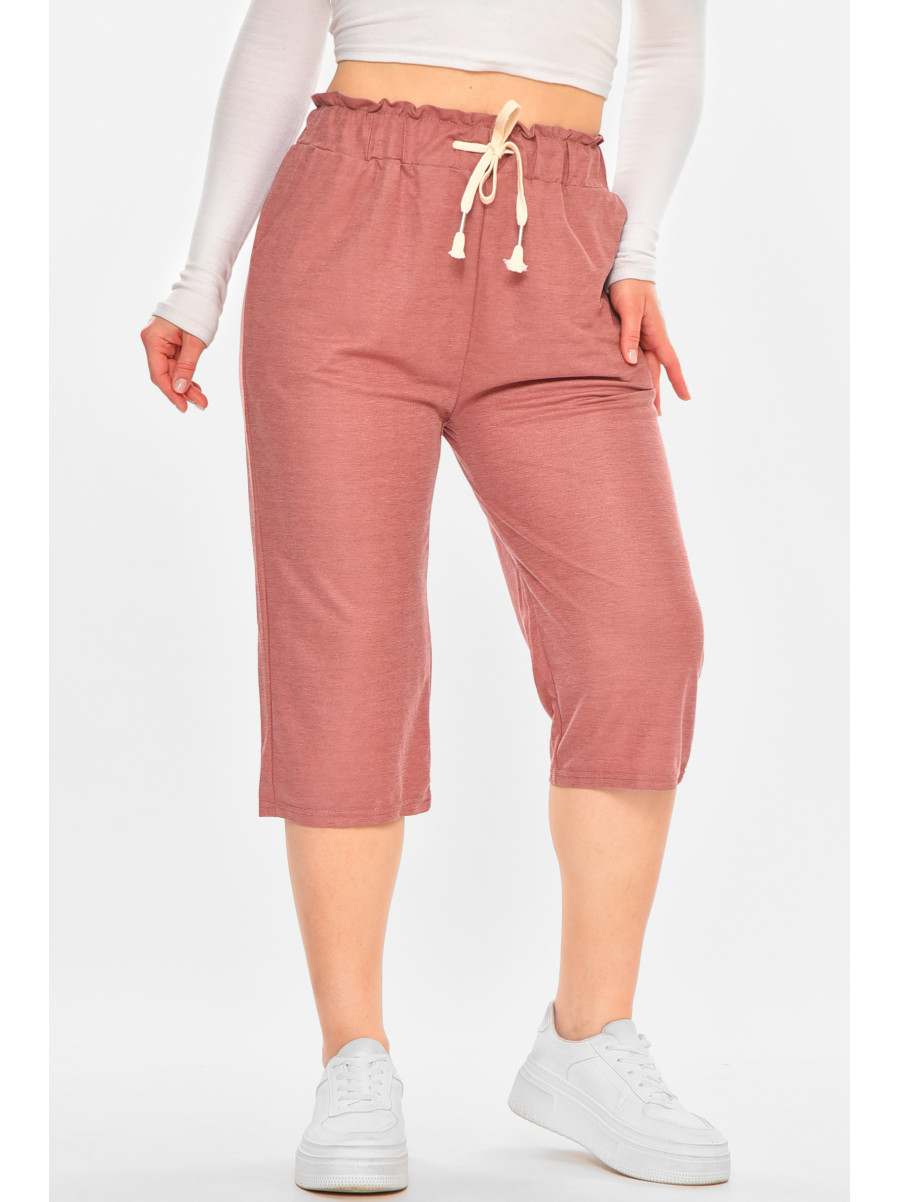 Бриджи женские однотонные тёмно-розового цвета 780-3 212061C