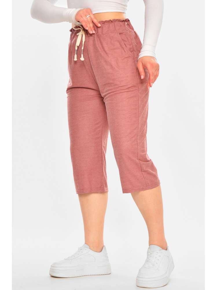 Бриджи женские однотонные тёмно-розового цвета 780-3 212061C