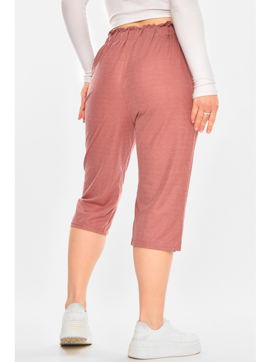 Бриджи женские однотонные тёмно-розового цвета 780-3 212061C