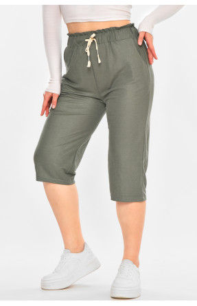 Бриджи женские однотонные зеленого цвета 780-3 212062C