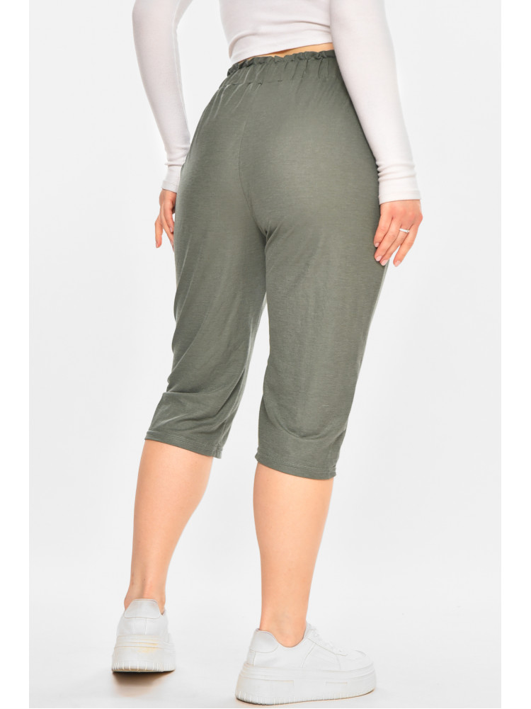 Бриджи женские однотонные зеленого цвета 780-3 212062C