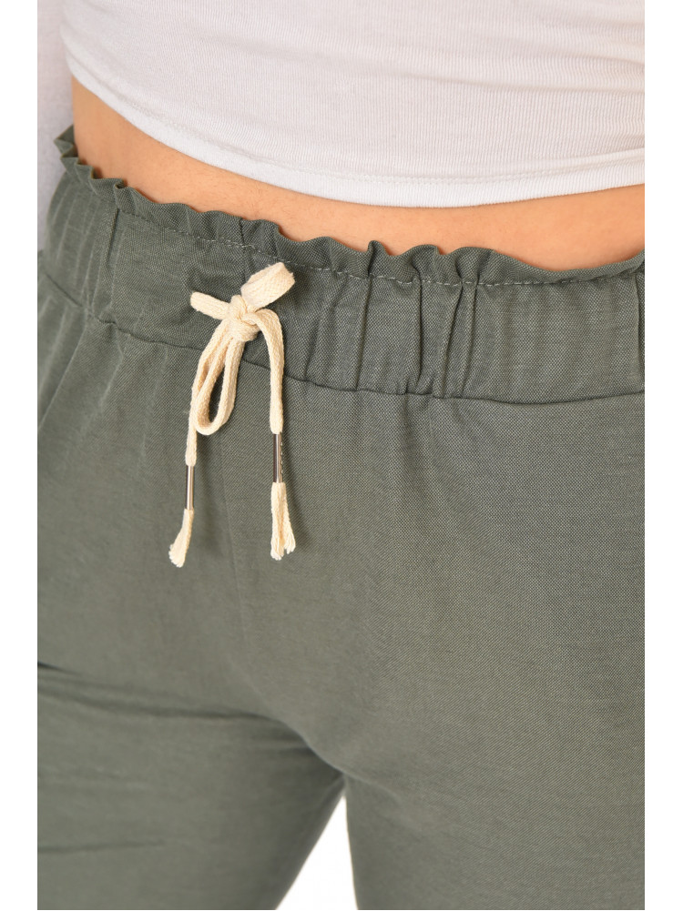 Бриджи женские однотонные зеленого цвета 780-3 212062C