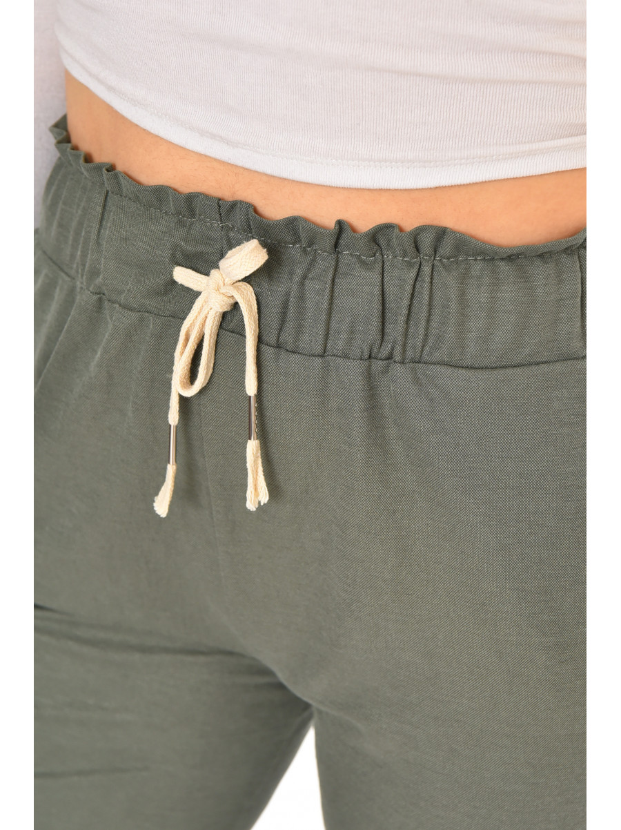 Бриджи женские однотонные зеленого цвета 780-3 212062C