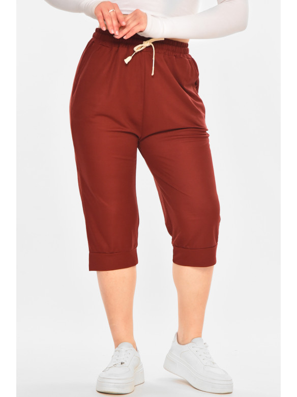 Бриджи женские однотонные коричневого цвета 780-3 212063C