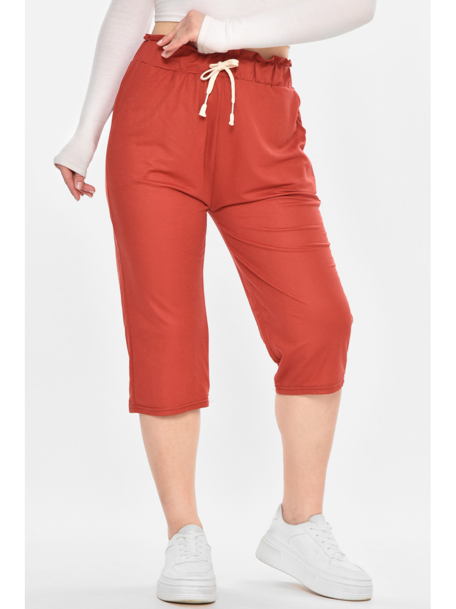 Бриджи женские однотонные красного цвета 780-3 212064C