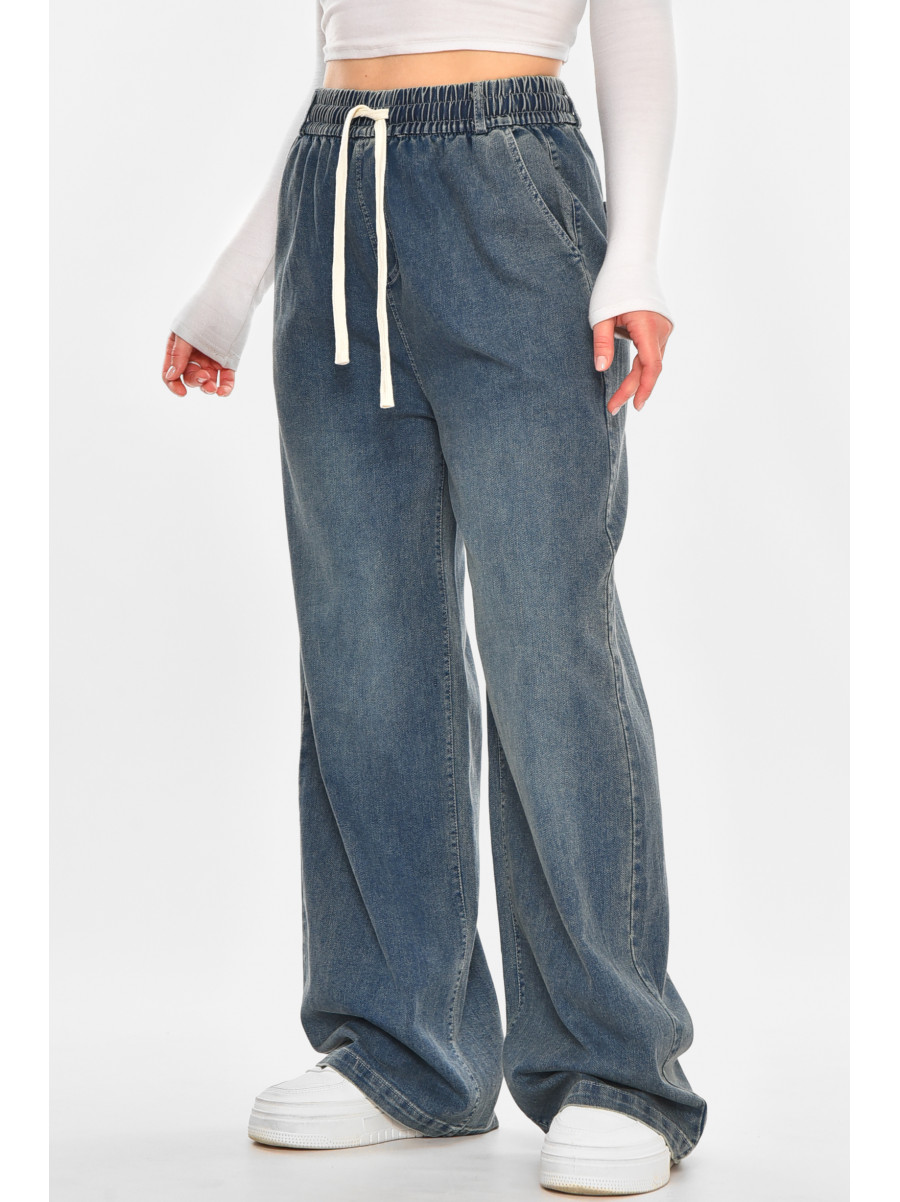 Джинсы женские полубатальные однотонные синего цвета А4120-6 212065C