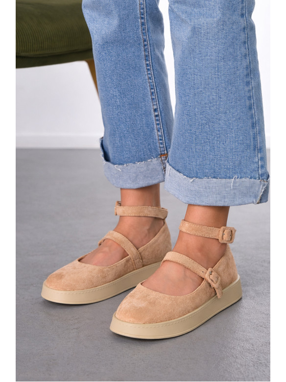 Лоферы женские бежевого цвета Е397-2 212066C