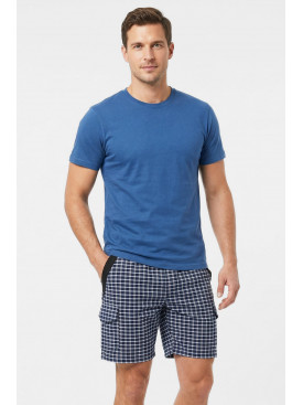 Шорты мужские тёмно-синего цвета с принтом P27 212067C Шорты мужские тёмно-синего цвета с принтом P27 212067C