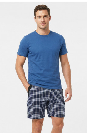 Шорти чоловічі темно-синього кольору з принтом P27 212067C