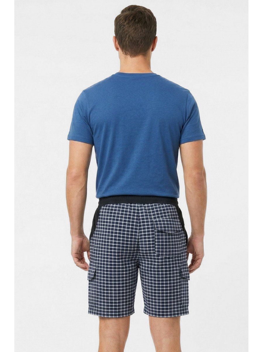 Шорти чоловічі темно-синього кольору з принтом P27 212067C