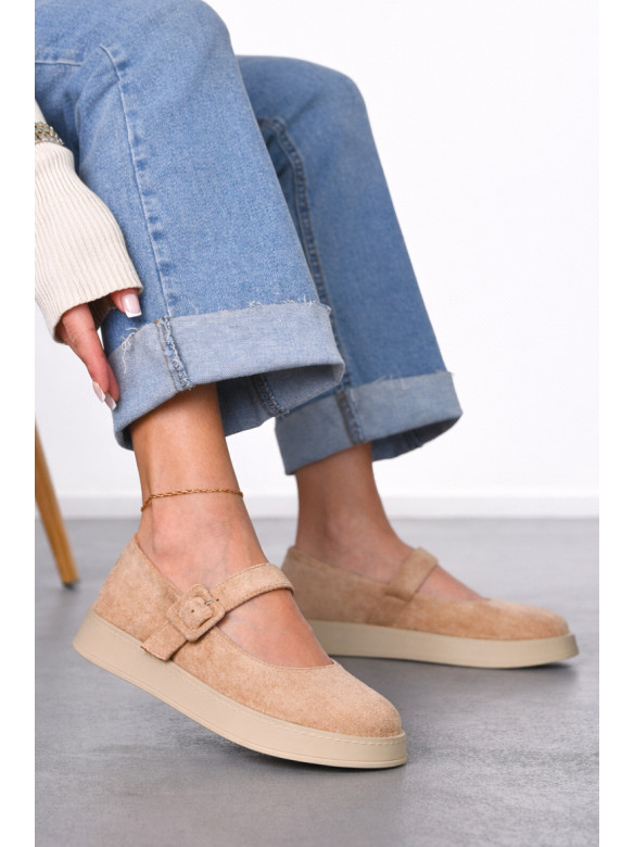 Лоферы женские бежевого цвета Е396-6 212068C