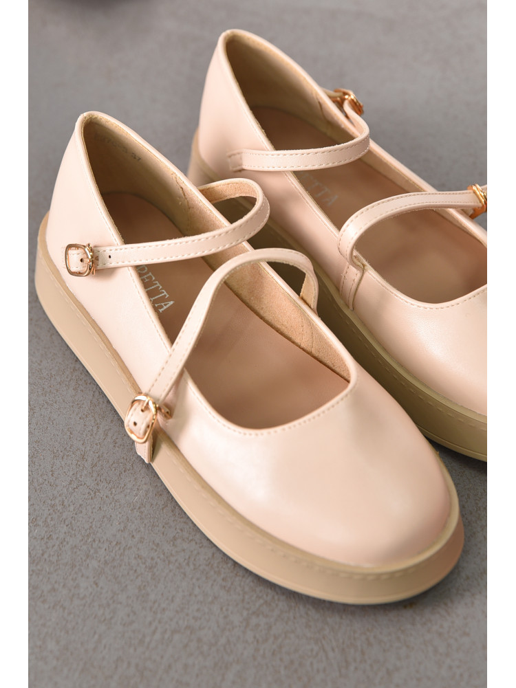 Лоферы женские светло-бежевого цвета Е370-3 212069C