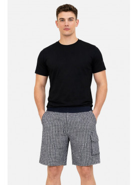 Чоловічі шорти чорного кольору з принтом P27 212070C Чоловічі шорти чорного кольору з принтом P27 212070C
