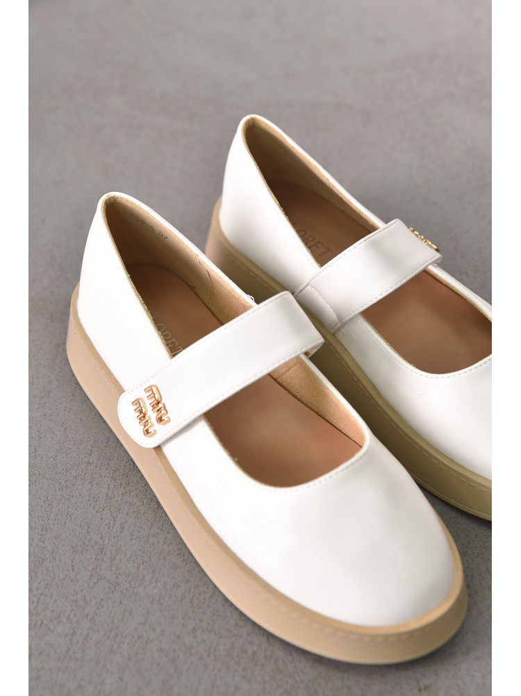 Лоферы женские белого цвета Е369-6 212071C