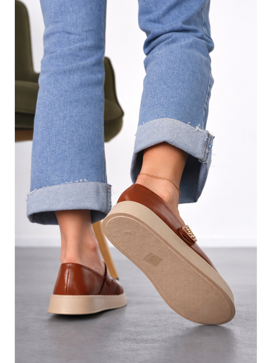 Лоферы женские коричневого цвета Е369-3 212072C