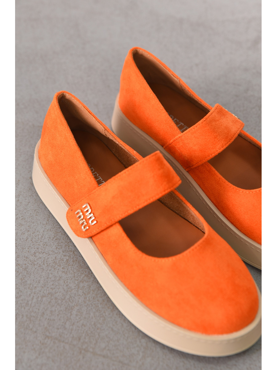 Лоферы женские оранжевого цвета Е369-10 212073C