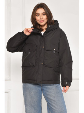 Куртка жіноча демісезонна чорного кольору 162 212074C