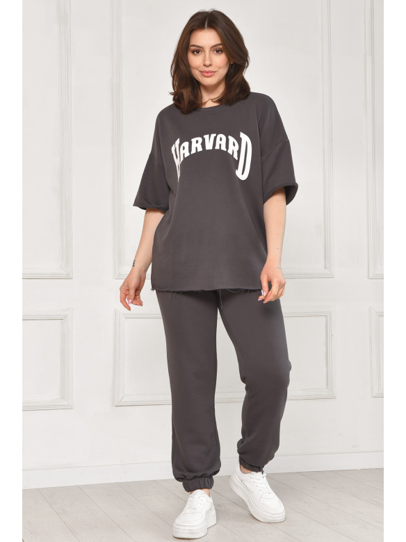 Спортивный костюм женский однотонный тёмно-серого цвета 2306 212075C