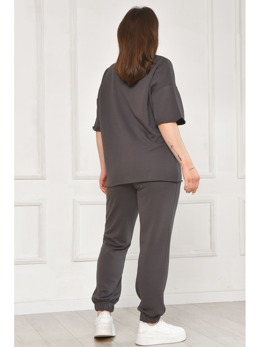 Спортивный костюм женский однотонный тёмно-серого цвета 2306 212075C